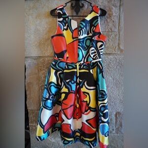 Colorful Abstract Print Dress size Medium